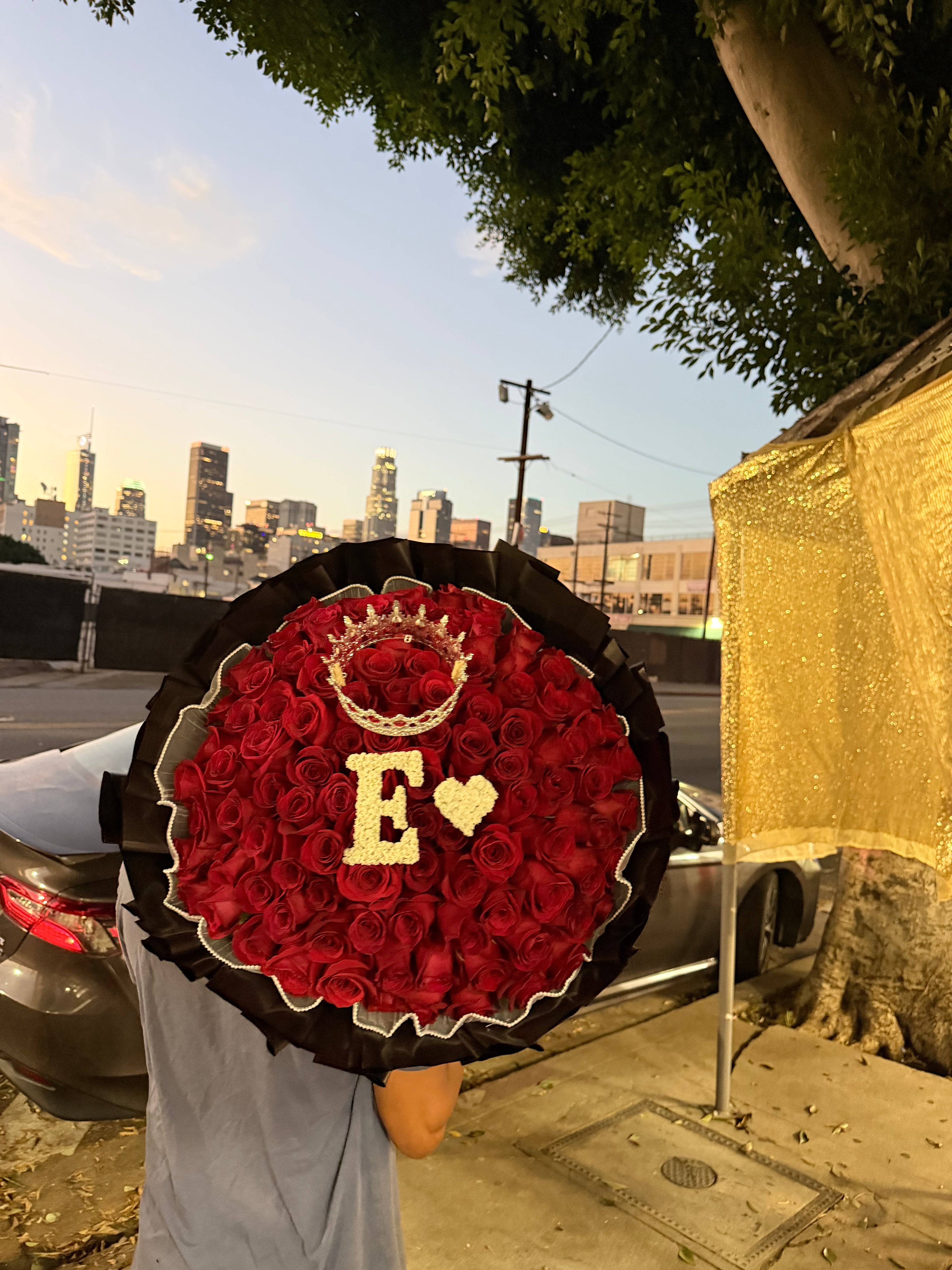 100 Red Roses with Initial